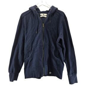 American Giant Hooded Sweatshirt Mens L Navy Blue Full Zip Heavyweight USA
